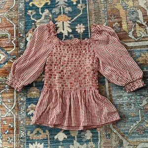 Smocked Max Studio Burnt Red Top